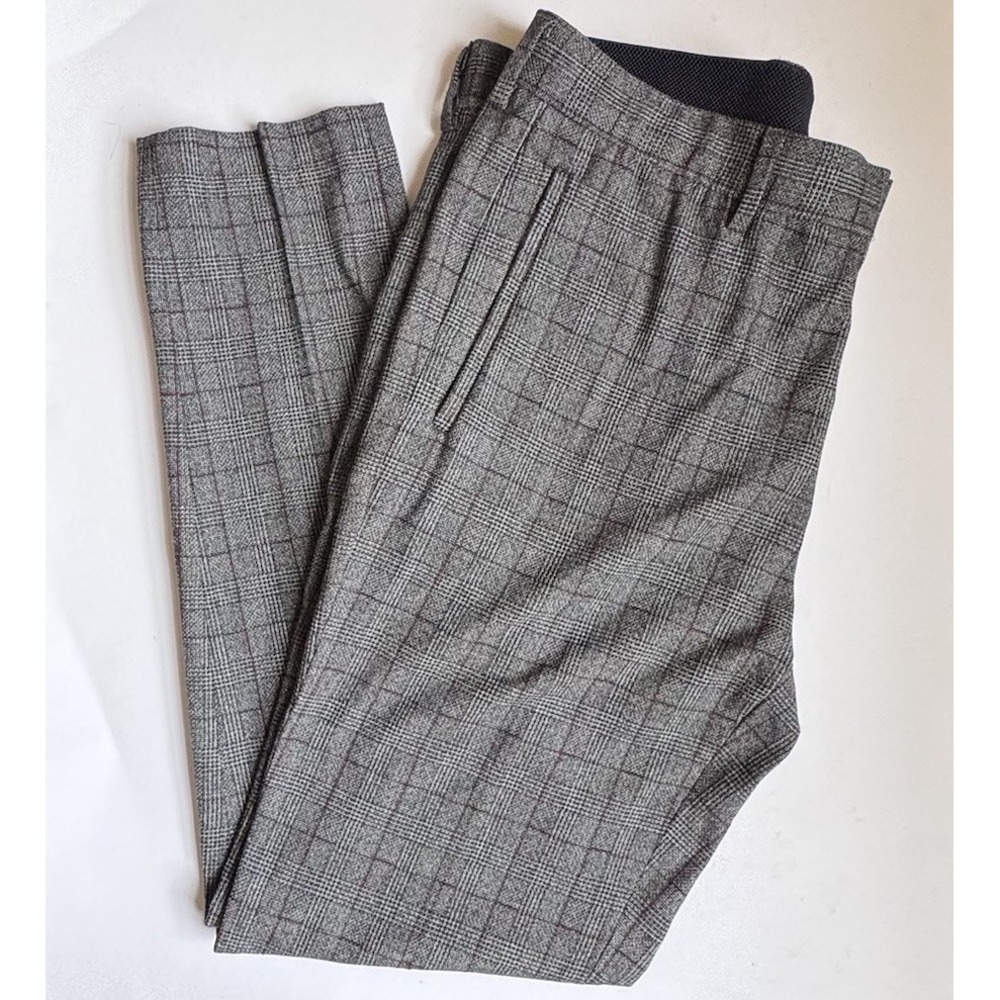 Zara Men's Pants Plaid / Checkered Gray Size 34
